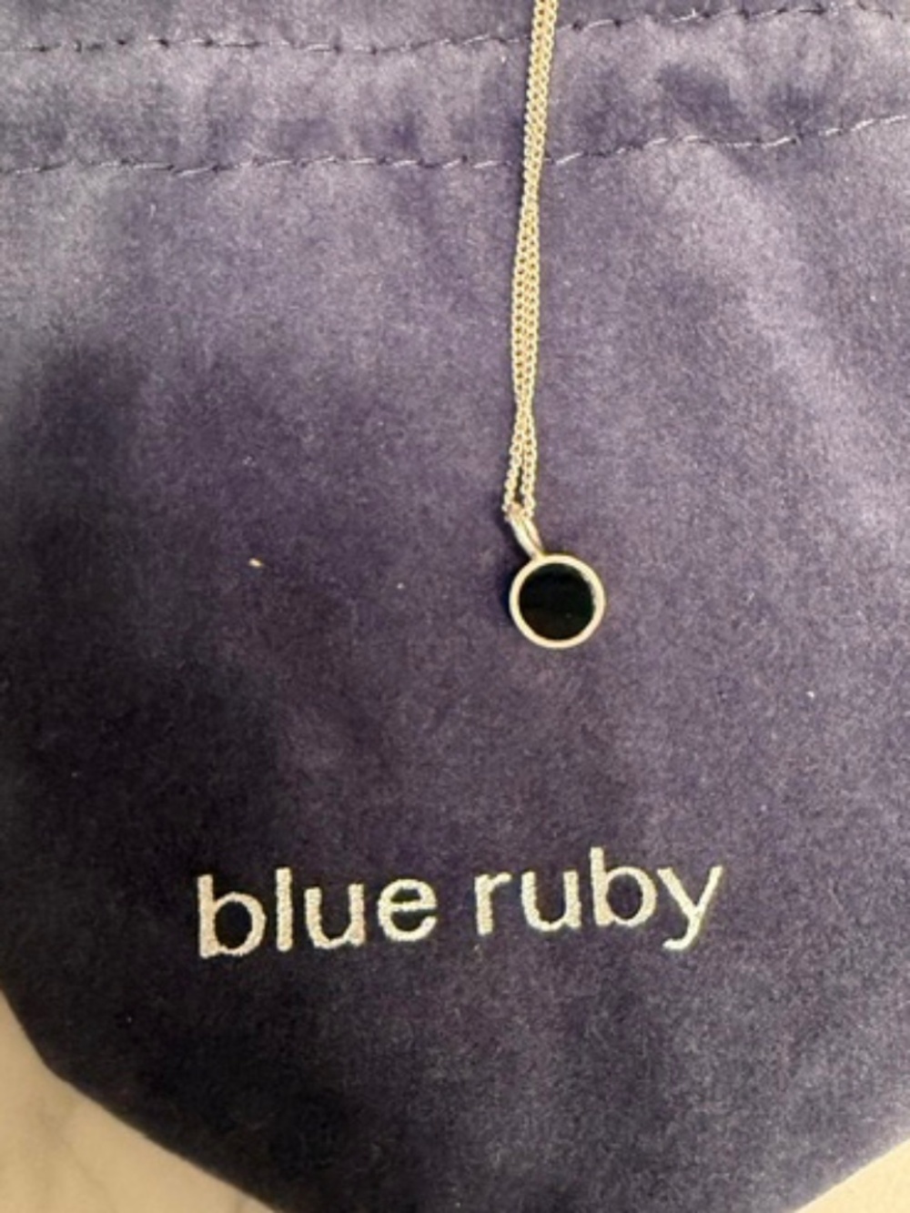 Silver Necklace & Pendant with Black Stone